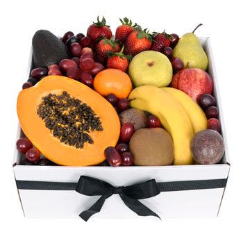 Flowers-Deluxe Fruit Box
