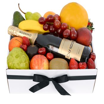 Flowers-Deluxe Fruit Box with Chandon