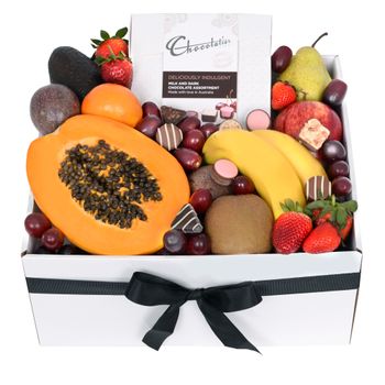 Flowers-Deluxe Fruit Box with Chocs