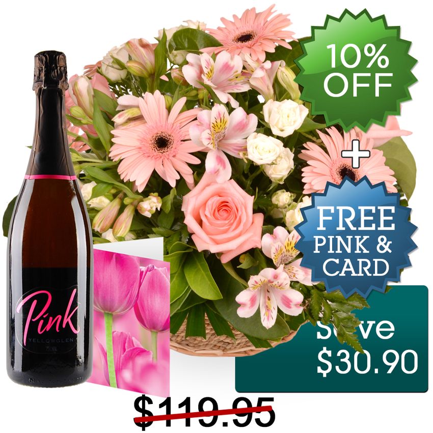 Isabella with Pink Bubbly and Card